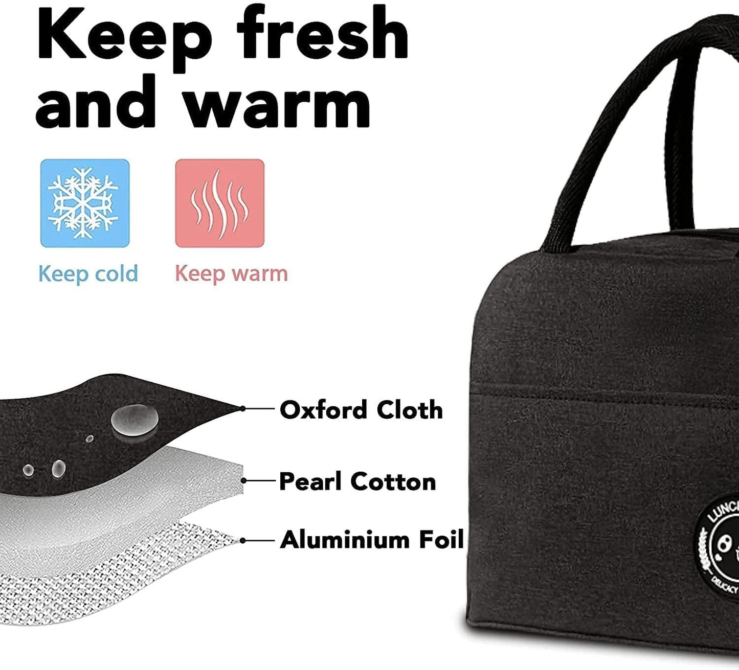 Insulated Portable and Reusable Lunch Bag